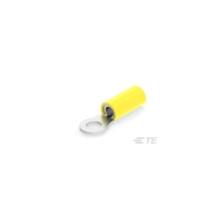 Te Connectivity Ring Terminal, M5 Stud Size, 10 AWG, 600 V, Vinyl, PVC Insulated, Yellow 2-342184-1